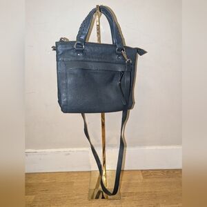 Zara Navy Leather Small Bag